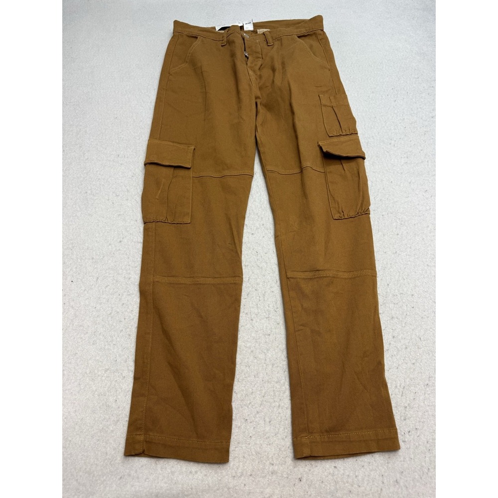 NSF Silvers Cargo Pants Womens 29 Copper Brown Twill Stretch Straight Leg USA